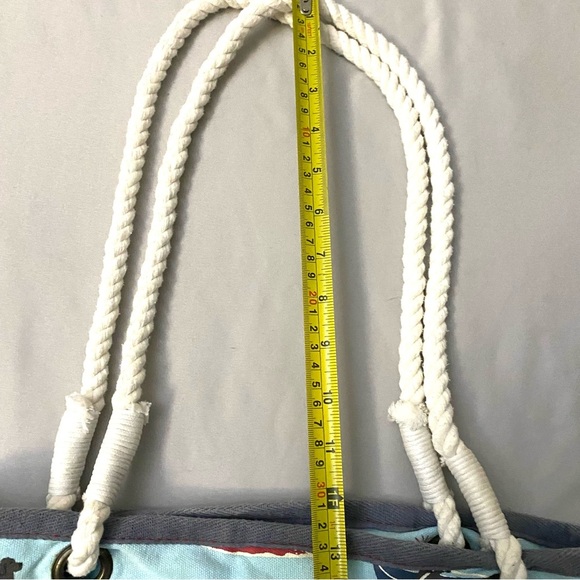 Hatley Nautical Beach Tote Sailing Dogs Rope Handles 100% Cotton Boats Sailor - Picture 7 of 10